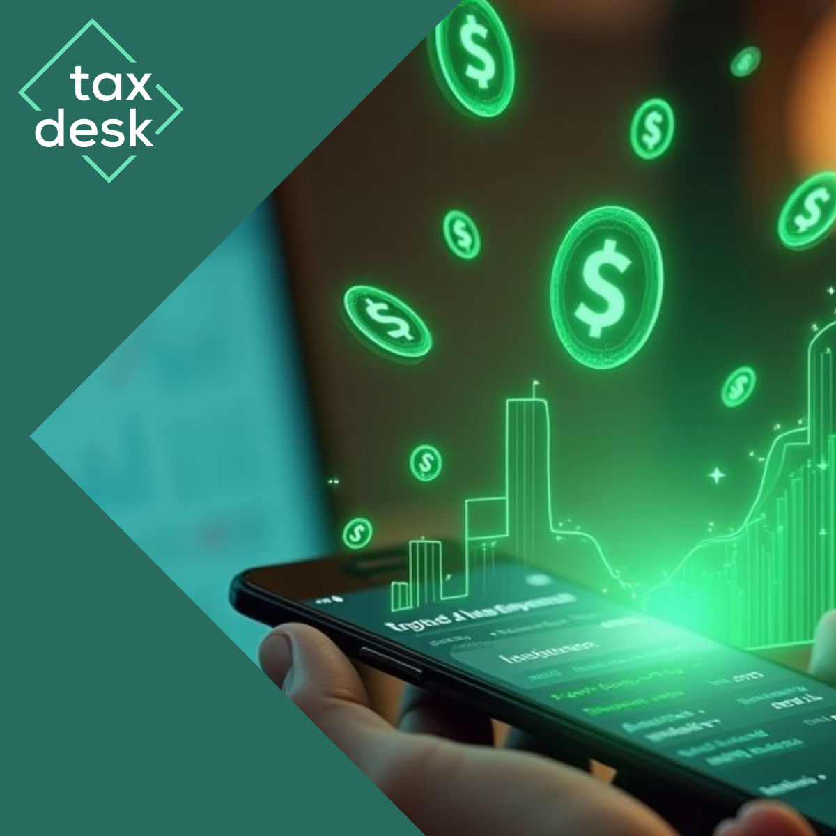 Smartphone displaying financial growth charts and dollar symbols for cross-border payments